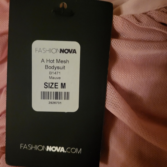 Nwt A Hot Mesh Mauve Bodysuit - Picture 3 of 11